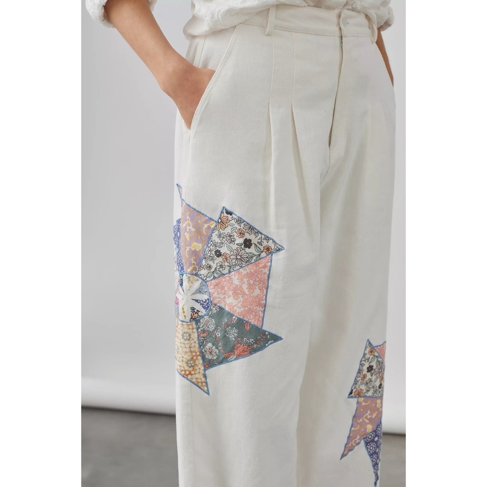 Anthropologie x Forever That Girl Quilted Pinwheel Patchwork Pants - Picture 4 of 11